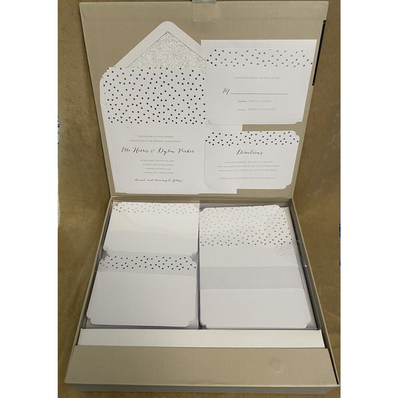 30 Gartner Studios Brides Invitation Kit Wedding Silver Dots orig. 39.95 - Picture 4 of 5